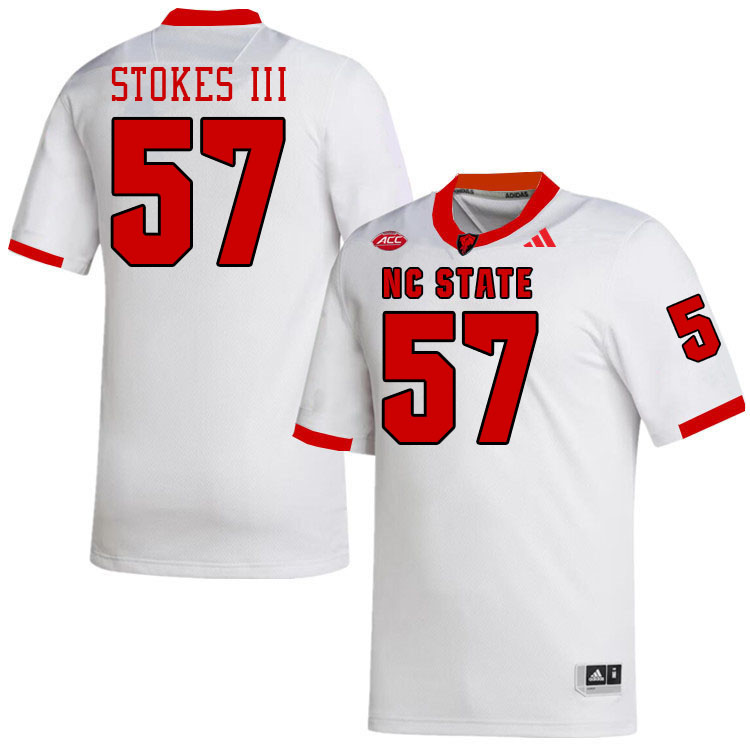 NC State Wolfpack #57 Steven Stokes III College Football Jerseys Stitched-White